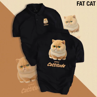 Áo thun POLO nam nữ Unisex FAT CAT chất liệu CVC cá sấu cao cấp, dễ thương