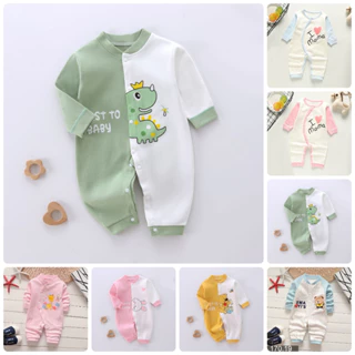 Body dài tay cho bé trai, bé gái, bodysuit liền thân 100% cotton, hàng xuất Hàn SLT16