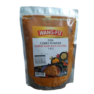 Bột Cà Ri Cá Wang-Fu Malaysia 1kg/ Serbuk Kari Ikan Daging Fish Curry Powder - Nhập Khẩu Malaysia Chính Hãng