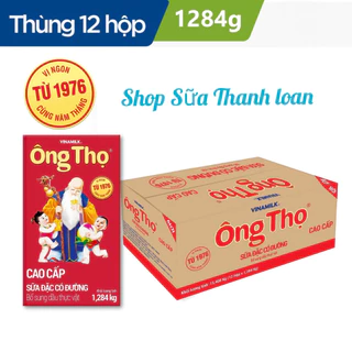 [HSD T4-2025] THÙNG 12 HỘP SỮA ĐẶC CÓ ĐƯỜNG ÔNG THỌ ĐỎ - HG 1284G.