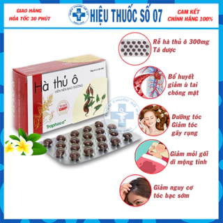 Viên uống hà thủ ô Traphaco ngăn ngừa rụng tóc, đẩy lùi tóc bạc sớm - hộp 100 viên bao đường