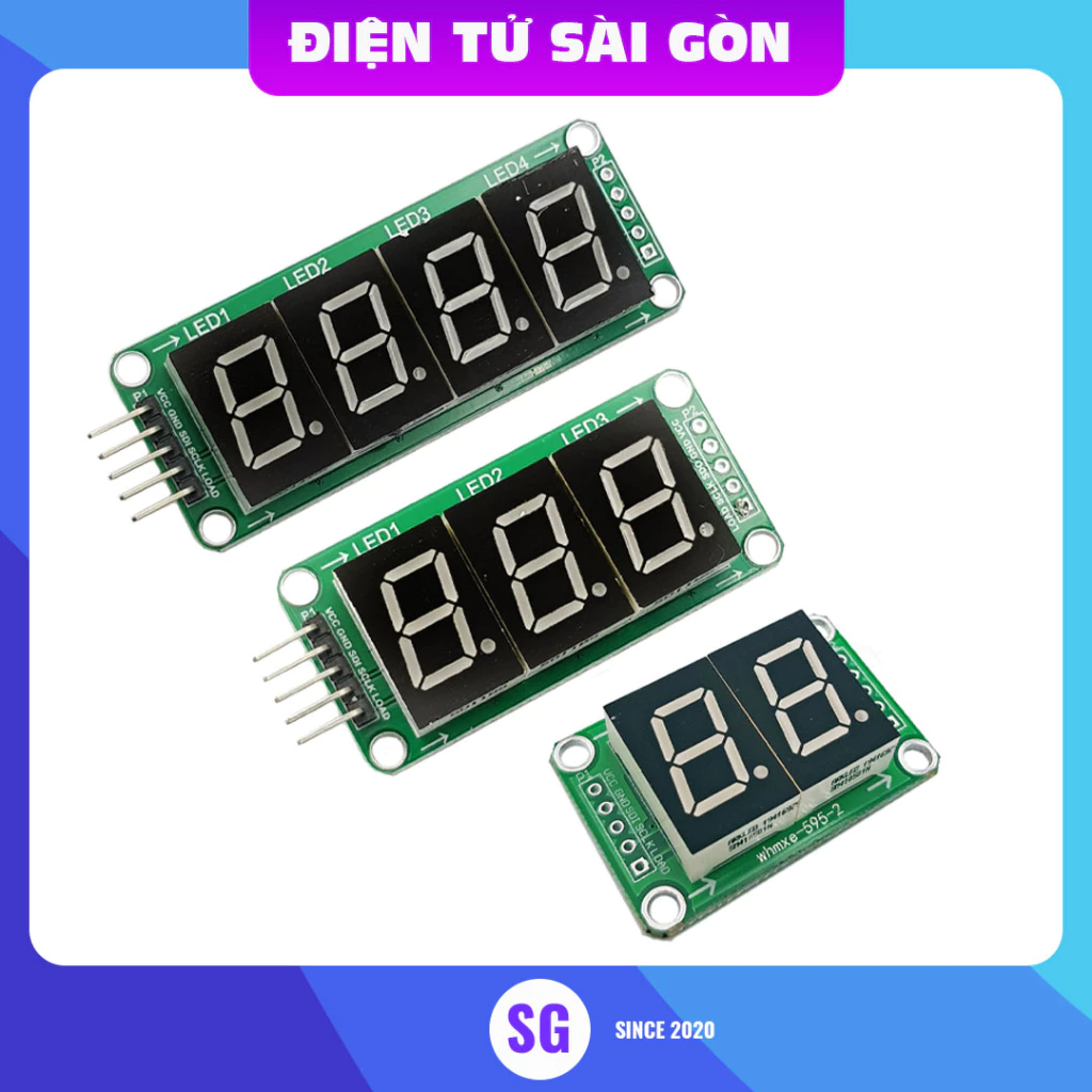 Module Mạch hiển thị LED 7 đoạn 2/3/4 số 74HC595