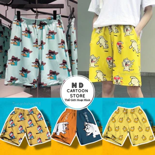 [Mẫu Mới] Quần Short Lửng Cartoon Unisex - Quần cute mặc nhà  - ĐÙI HOẠT HÌNH nam nữ Freesize 38-65kg