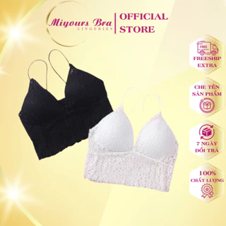 Áo lót bra croptop nữ MiYours Fashion & More BR302 ren không gọng đệm mỏng cup 3D tạo phom nâng ngực nhẹ nhàng dáng dài