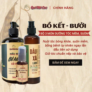 Bộ dầu gội sạch gàu chuyên sâu 3 món cho tóc khô cứng Quê MỘT CỤC (handmade)