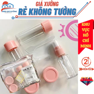 [Giá Xưởng HCM] Bộ chiết mỹ phẩm du lịch 7 món tiện dụng, bộ chai lọ chiết mỹ phẩm mini nhiều kích thước đa năng gọn nhẹ