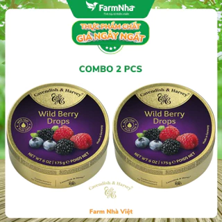 (Combo 2 hộp) Kẹo trái cây Cavendish & Harvey Vị Wild Berry 175g - Hương vị tự nhiên tuyệt vời đến từ Đức