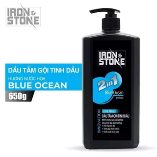 Dầu tắm gội tinh dầu 2in1 Iron&Stone Innovation  hương Blue Ocean dung tích 650ml