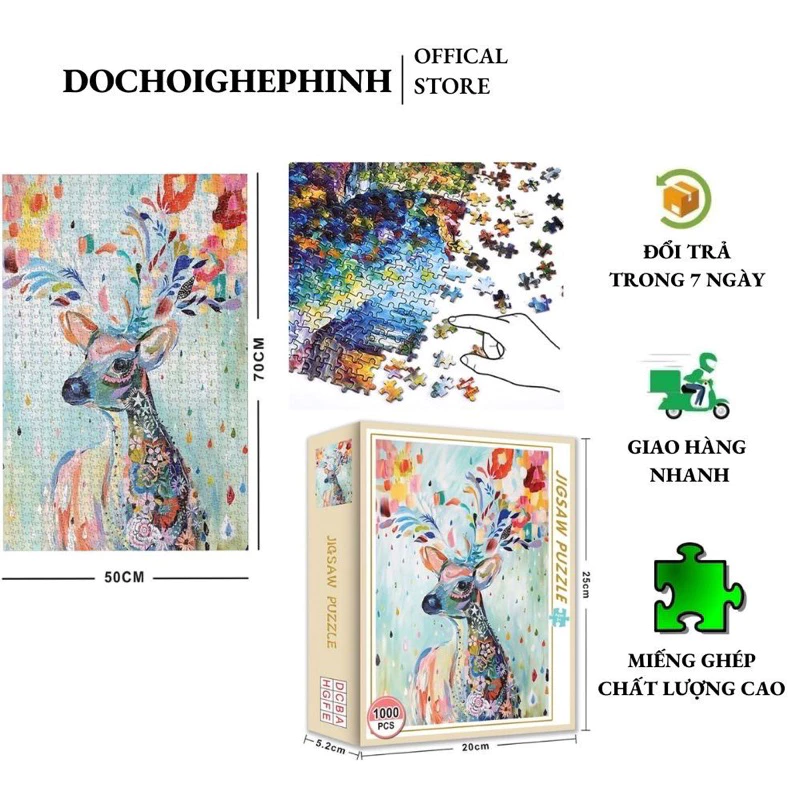 ✨Bộ Tranh Ghép Xếp Hình 1000 Mảnh Jigsaw Puzzle (Tranh ghép 70*50cm) Bản Thú Vị Cao Cấp✨