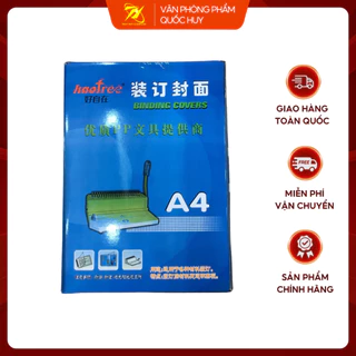 BÌA BÓNG KÍNH MIKA SẦN MỜ HAOFREE 50 TỜ, BÌA KÍNH MIKA KT A4 - VPP QUỐC HUY