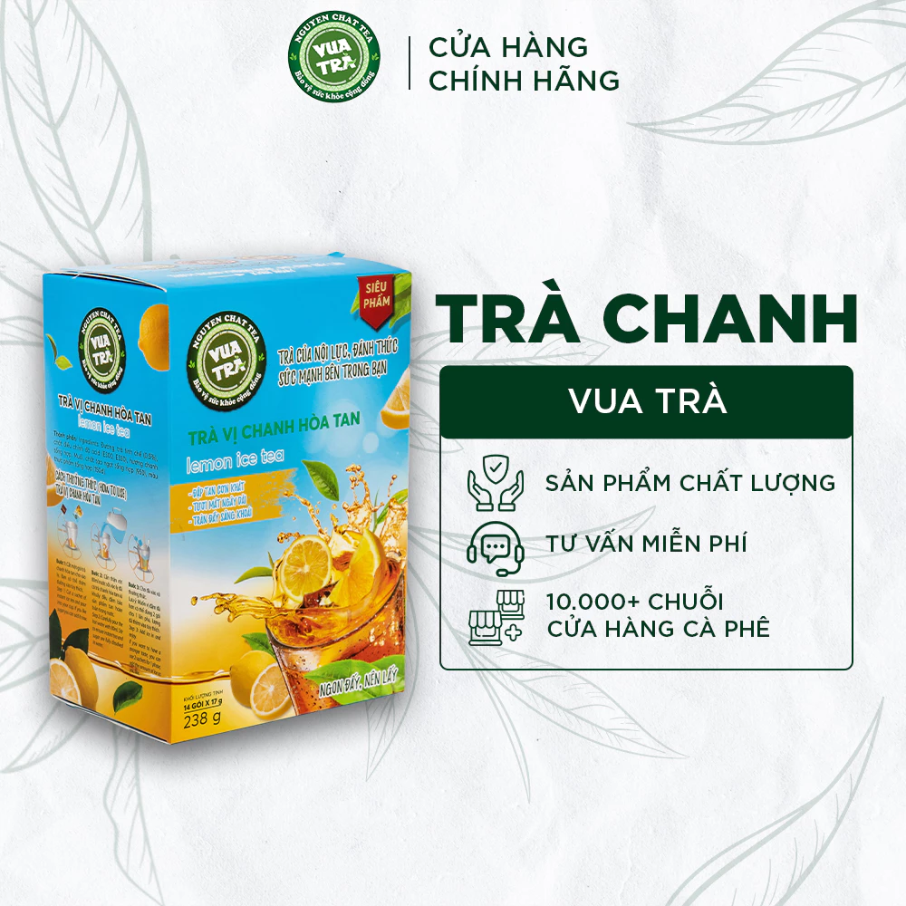 Trà Chanh Hòa Tan Giải Khát VUA TRÀ Tươi Mát, Cung Cấp Vitamin C Cho Năng Lượng Ngày Dài - 238g