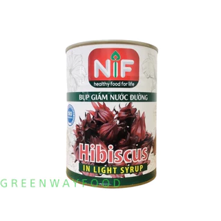 Hoa Hibiscus (Bụp giấm, Atiso đỏ ) ngâm nước đường NIF hộp 560gr