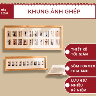 Khung ảnh gỗ treo tường, để bàn, ghép nhiều ảnh (10 và 20 ảnh) - Mần Decor