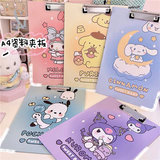 [20 MẪU] Bìa trình ký Bìa kẹp tài liệu A4 kèm thước kẻ hoạt hình Sanrio Kuromi Melody Cinnamoroll Kitty Pochacco