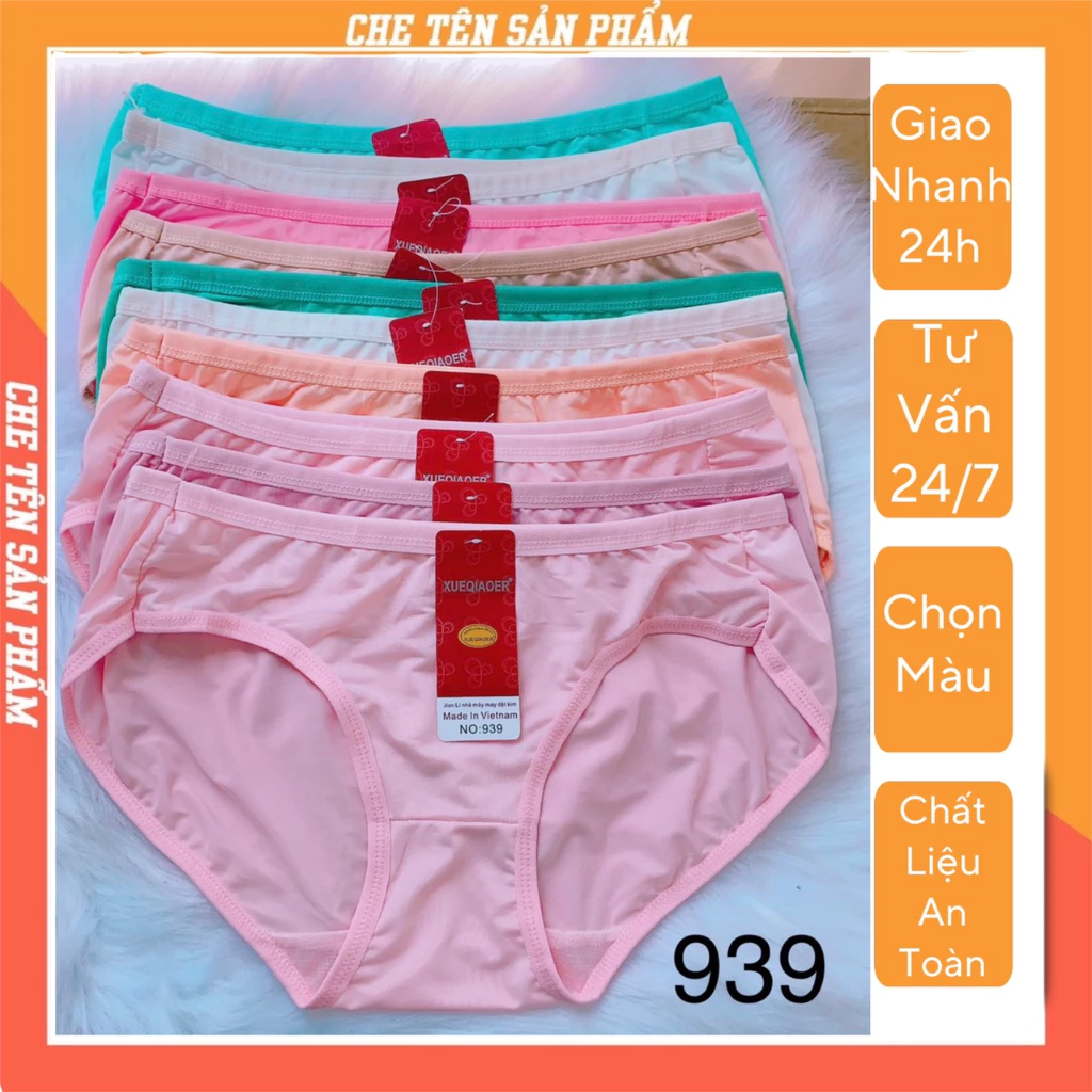 quần lót nữ thun lạnh kiểu trơn đơn giản size 45-60kg