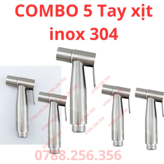 COMBO 5 Tay xịt inox 304, đầu xịt nhà vệ sinh toilet không gồm dây xịt