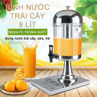 [Loại 1] Bình Làm Lạnh,Bình Đựng Nước Ép Trái Cây Inox 8L, bình đựng nước hoa quả ( Hàng Cao Cấp ),  inox dầy