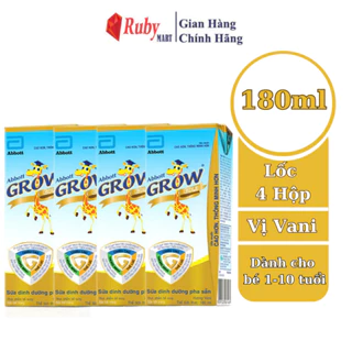 [Date T4/25] Lốc 4 hộp Sữa nước Abbott Grow Gold hương vani 180ML  (Từ 1 tuổi)