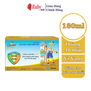 [ Date T3/25 ] Thùng 48 Hộp Sữa Bột Pha Sẵn Abbott Grow Gold Vani 180ml (Giá Bán Trừ Khuyến Mãi)