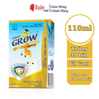 [Date T2/25] Thùng 48 Hộp Sữa Bột Pha Sẵn Abbott Grow Gold Vani 110ml (Giá Bán Trừ Khuyến Mãi)