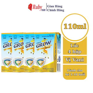 [Date T4/25] Lốc 4 hộp Sữa nước Abbott Grow Gold hương vani 110ML  (Từ 1 tuổi)