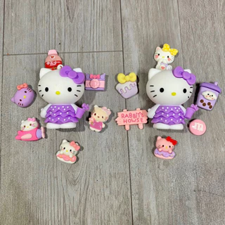 SET STICKER / CHARM MÈO KITTY TRANG TRÍ DÉP SỤC, DÉP CROCS