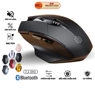 Chuột không dây máy tính Maxcotech Inphic PM6-F1 gaming, văn phòng sạc pin kết nối Bluetooth và Wireless 2.4G