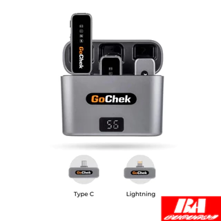 Bộ 2 micro thu âm không dây GoChek GC-D ULTRA có Dock sạc cho điện thoại Android & IOS