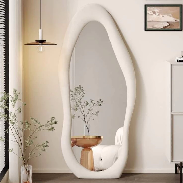 Gương  bọc nỉ hình giọt nước.gương soi toàn thân