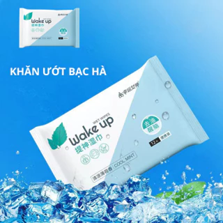 Khăn giấy uớt Wake Up bạc hà Mini bỏ túi du lịch an toàn tiện lợi