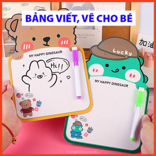 Bảng vẽ viết mini có tặng bút đầu xóa cho bé , nhiều hình cute , đồ dùng học tập cute cho học sinh