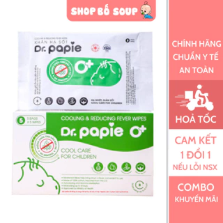 Khăn Lau Hạ Sốt Dr Papie 0+ Cho Bé Hạ Nhiệt Giảm Sốt Ngăn Ngừa Co Giật Hộp 25 Chiếc