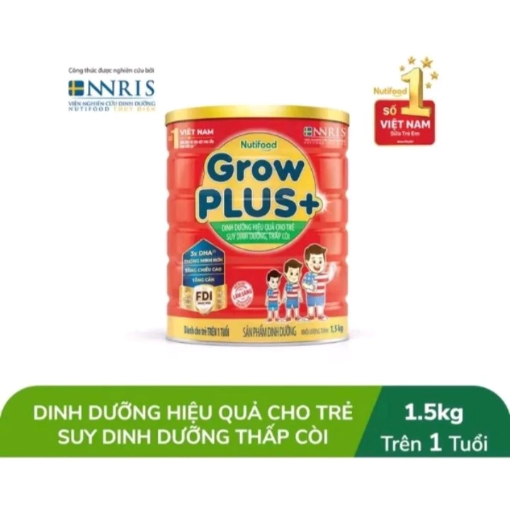 Sữa bột Nutifood Growplus+ đỏ 1.5kg date 2026