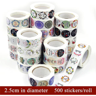 Cuộn 500 Sticker Hình Dán Kích Thước 2.5 cm, Hình Dán Trang Trí Sổ Tay