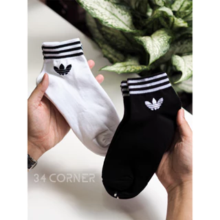 Tất vớ adidas 3 sọc cổ ngắn, vớ thể thao nam nữ cổ thấp Cotton thoáng mát co dãn tốt, Tất Nam cổ thấp mắt cá 34 Corner