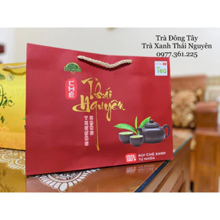 Túi đựng trà Thái Nguyên làm quà biếu tặng sang trọng, chất liệu giấy cao cấp cho 500gr đến 1kg