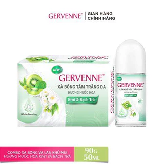 Lăn khử mùi gervenne trắng da hương nước hoa lọ 50ml ( tặng cục xà bông 90g)