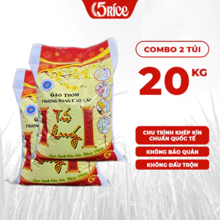 Gạo thơm thượng hạng Tứ Quý - COMBO 20kg - Gạo thượng hạng thơm dẻo, đậm vị chính hãng 5RICE