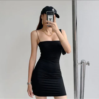 Váy body 2 dây sợi bún, đầm ôm body siêu tôn dáng sexy, vải co giãn, mặc đi chơi, dự tiệc siêu xinh - Chocomy Shop