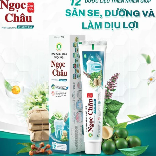 Kem đánh răng dược liệu Ngọc Châu chuyên gia 100g nhỏ/170g lớn