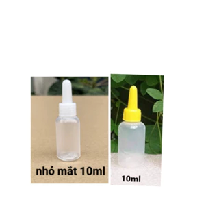 chai chiếc serum nhựa 10ml nắp trắng và vàng