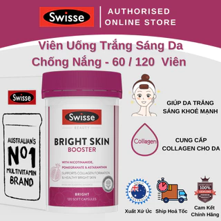 Swisse Beauty Bright Skin Booster - Viên Uống Trắng Sáng Da Chống Nắng - 60/120 Viên