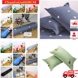 [SALE 29K] Combo 2 vỏ gối, gồm 1 vỏ nằm 45x65cm và 1 vỏ gối ôm 35x100cm, Vỏ gối 3D cottonpolly nhiều mẫu lựa chọn