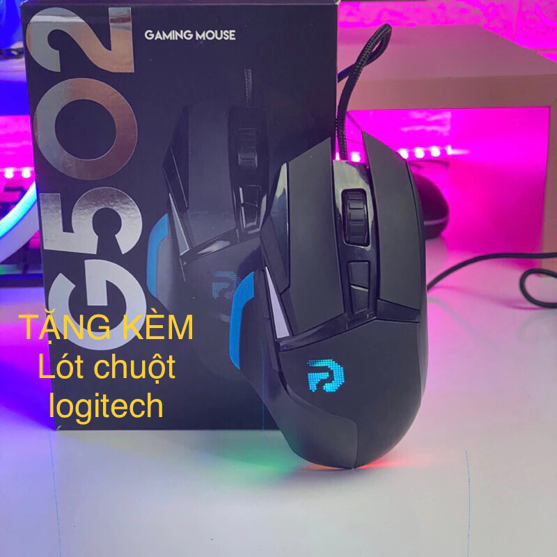 Chuột Máy Tính Gaming Có Dây Led RGB G502 Thiết Kế 8 Nút Cực Đẹp Tốc Độ 7200 DPI Chơi Game Siêu Nhạy