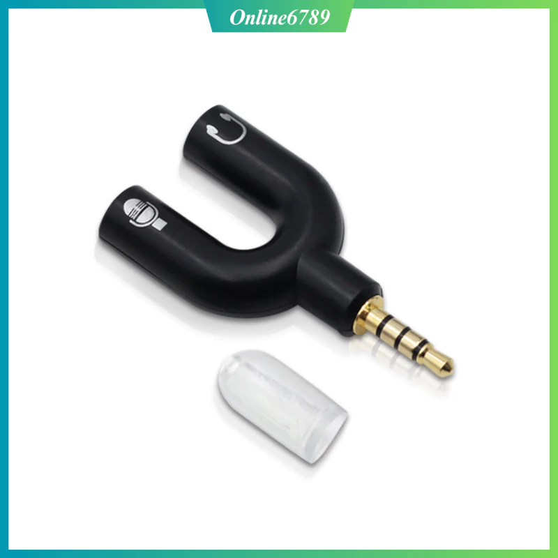 Jack chuyển đổi 2 dây micro và audio 3.5mm thành 1, tiện dụng dùng cho ĐT/PC/Laptop
