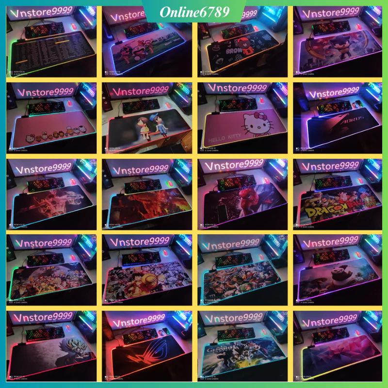 Lót chuột led rgb pad chuột 90x40 80x30 cỡ lớn siêu bền đẹp chống nước full box