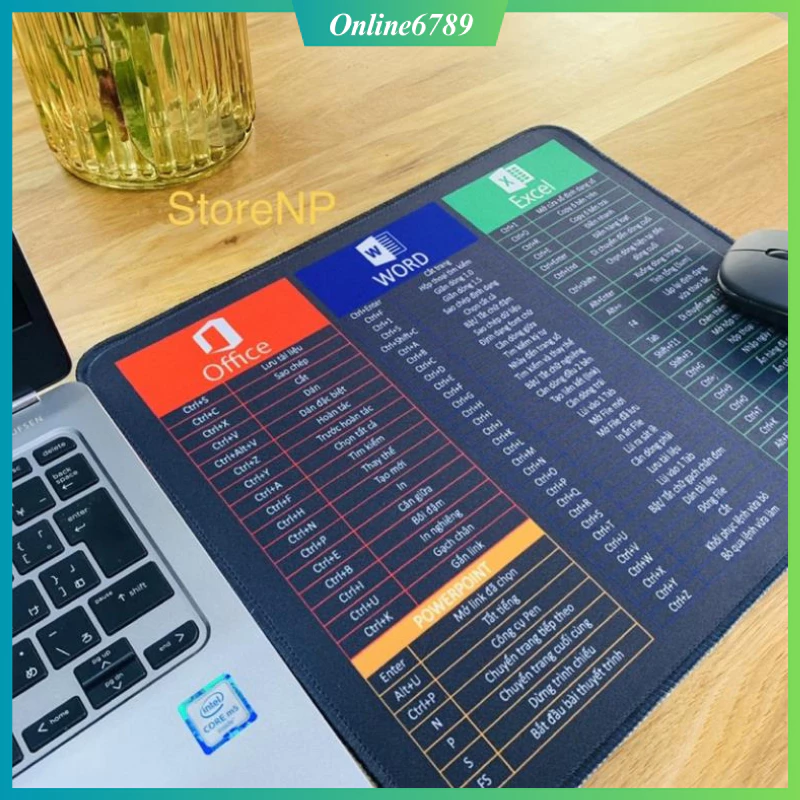 Miếng lót chuột, pad chuột 25x30 phím tắt và black phù hợp cho dân văn phòng, game, giải trí, học tập mã SKUV32