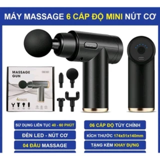 Máy Massage Cầm Tay Mini, Súng Massage Cầm Tay Mini Toàn Thân 6 Cấp Độ Chuyên Sâu Đa Năng