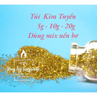 Kim tuyến màu vàng trang trí nến bơ - Nguyên liệu nến bơ Song Kỳ