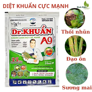 DR.KHUẨN A9 (gói 20ml ) - BỆNH DO VI KHUẨN. BẠC LÁ ,THỐI NHŨN, GIẢ SƯƠNG MAI, ĐẠO ÔN, LEM LÉP